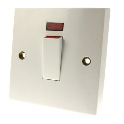 20 Amp Pilot Light Switch Carisol-Electrical Raise Mount White PLS